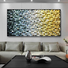 Load image into Gallery viewer, Blue and Yellow Ombre Art Geometric Wood Mosaic Wall Decor