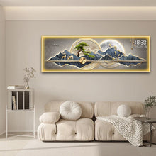 Load image into Gallery viewer, Blue Mountain Crystal Painting With Digital Clock And Led