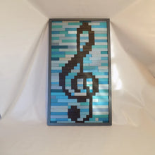 Load image into Gallery viewer, Teal and Turqouise Music Note Mosaic Wall Decor