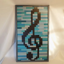 Load image into Gallery viewer, Teal and Turqouise Music Note Mosaic Wall Decor