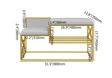Load image into Gallery viewer, Modern Upholstered Entryway Bench Gray With Gold Legs