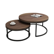 Load image into Gallery viewer, Black Metallic Nesting Center Tables In Chocolate Hue