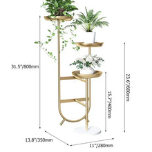 Load image into Gallery viewer, Chic Unique Shaped Metal Standing Plant Stand in Black