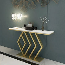 Load image into Gallery viewer, Classic Golden Console Table In Geometric Pattern