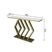 Load image into Gallery viewer, Classic Golden Console Table In Geometric Pattern