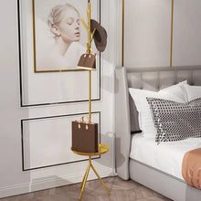 Load image into Gallery viewer, Clothing Rack Coat Stand with Table Modern Gold