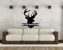 Load image into Gallery viewer, Personalized Deer Head Monogram Wall Decor