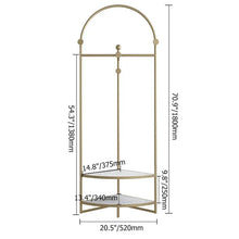 Load image into Gallery viewer, Faux Marble Gold Corner Clothing Rack with Shelf and Hanging Bar