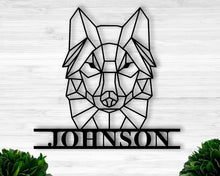 Load image into Gallery viewer, Personalized Geometric Wolf Sign Wall Decor