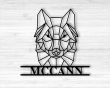 Load image into Gallery viewer, Personalized Geometric Wolf Sign Wall Decor