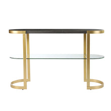 Load image into Gallery viewer, Golden Console Table With Glass Shelf