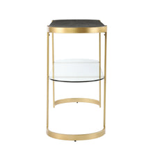 Load image into Gallery viewer, Golden Console Table With Glass Shelf