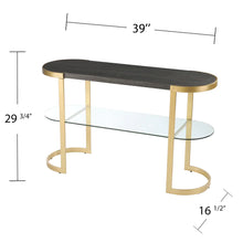 Load image into Gallery viewer, Golden Console Table With Glass Shelf