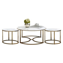 Load image into Gallery viewer, Golden Nesting Tables Trio In Exemplary Style