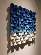 Load image into Gallery viewer, White and Blue Wood Mosaic Wall Decor