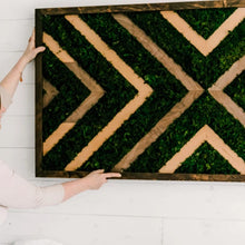 Load image into Gallery viewer, Chevron Designer Preserved Moss Wall Art