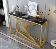 Load image into Gallery viewer, Splendid Golden Console Table In Unique Pattern