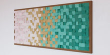 Load image into Gallery viewer, Essence of Sea Green Wood Mosaic Wall Decor