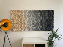 Load image into Gallery viewer, Shades of Grey Acoustic Wood Mosaic Wall Decor