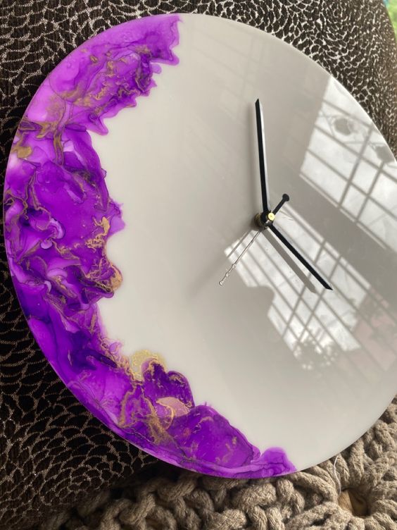 Lavender Magic Epoxy Resin Wall Clock – Saajawat