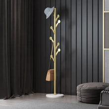 Load image into Gallery viewer, Marble Clothing Rack Gold with Hooks for Bedroom