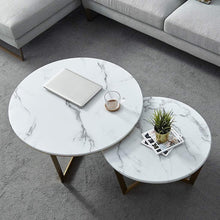 Load image into Gallery viewer, Metallic Nesting Center Tables In Golden Luxe Base