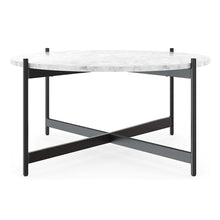 Load image into Gallery viewer, Minimalist Matte Black Metal Centre Table In Criss Cross Design