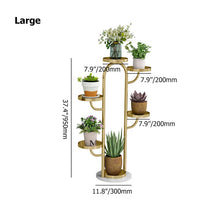 Load image into Gallery viewer, Modern Tree-Shaped 4/6-Tiered Plant Stand in Gold (Set of 2)