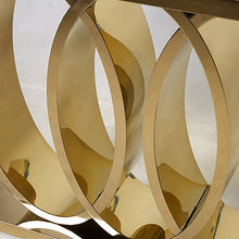 Load image into Gallery viewer, Narrow Modern White Console Table with Faux Marble Top & Stainless Steel Base