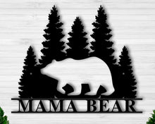 Load image into Gallery viewer, Personalized Bear With Mountain Monogram Wall Decor