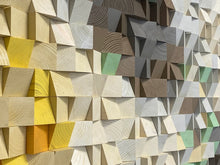 Load image into Gallery viewer, Sun and Snowy Mountains Wood Mosaic Wall Decor