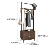 Load image into Gallery viewer, Ultic Walnut Classic Clothes Rack with Wood Frame Drawers Included