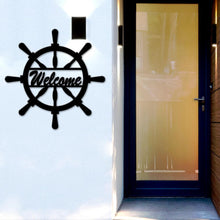 Load image into Gallery viewer, Welcome in Ship Wheel Design Wall Hanging