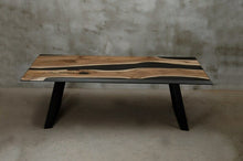 Load image into Gallery viewer, Modern Black Sea Epoxy Resin Dining Table
