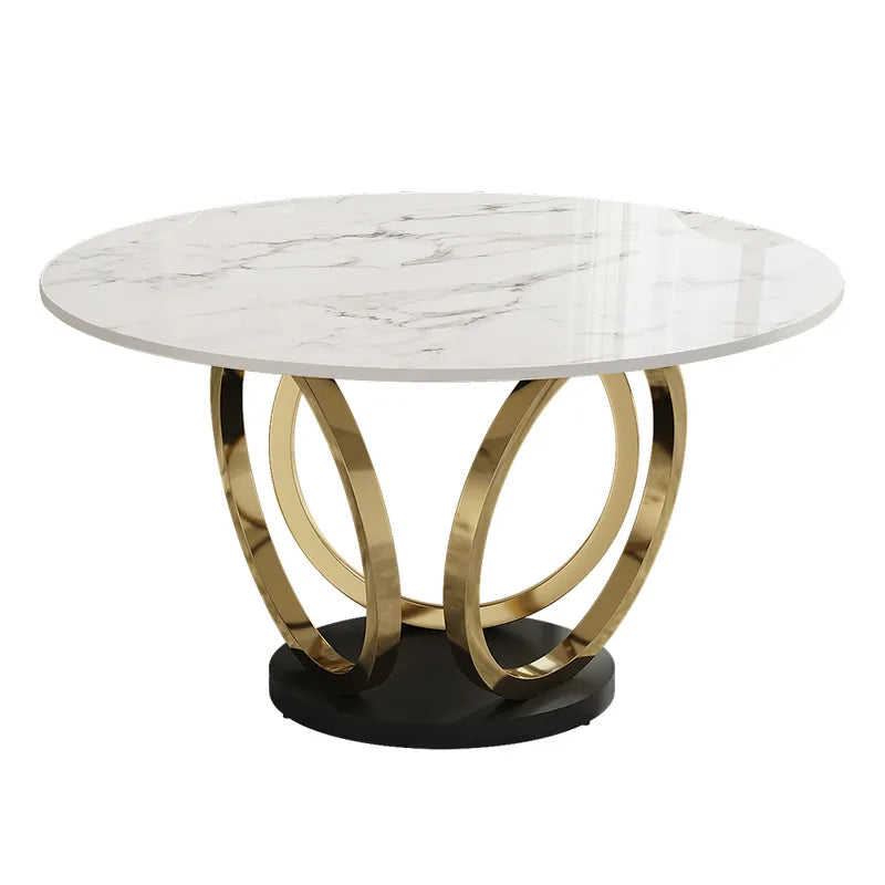 Amazing Modern Round White Marble Dining Table – Saajawat