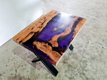 Load image into Gallery viewer, Modern Neon Blue Epoxy Resin Dining Table
