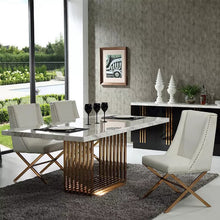 Load image into Gallery viewer, Beautiful Modern Rectangle White Marble Dining Table
