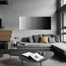 Load image into Gallery viewer, Space Gray Wood Mosaic Wall Decor