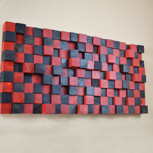 Load image into Gallery viewer, Red Black Wood Mosaic Wall Decor