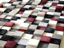 Load image into Gallery viewer, Hand Painted Pine Squares Wood Mosaic Wall Decor