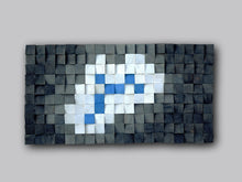 Load image into Gallery viewer, White Blue Shades of Gray Wood Mosaic Wall Decor
