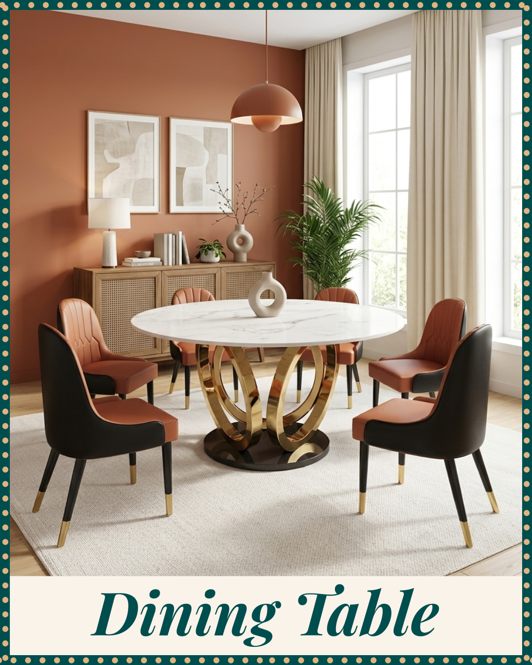 Marble Top Dining Table