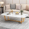Modern White Coffee Table With Golden Legs