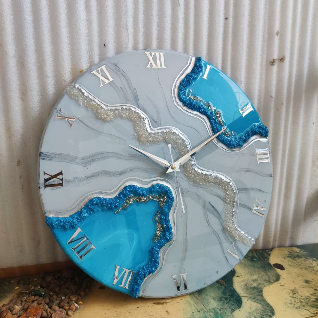 Blue Bird Epoxy Resin Wall Clock