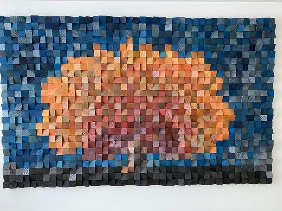 Intimate Tree Wood Wall Art Wood Mosaic Wall Decor