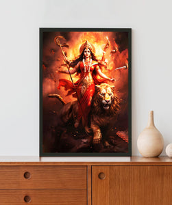 Durga Maa Acrylic LED Light Wall Art