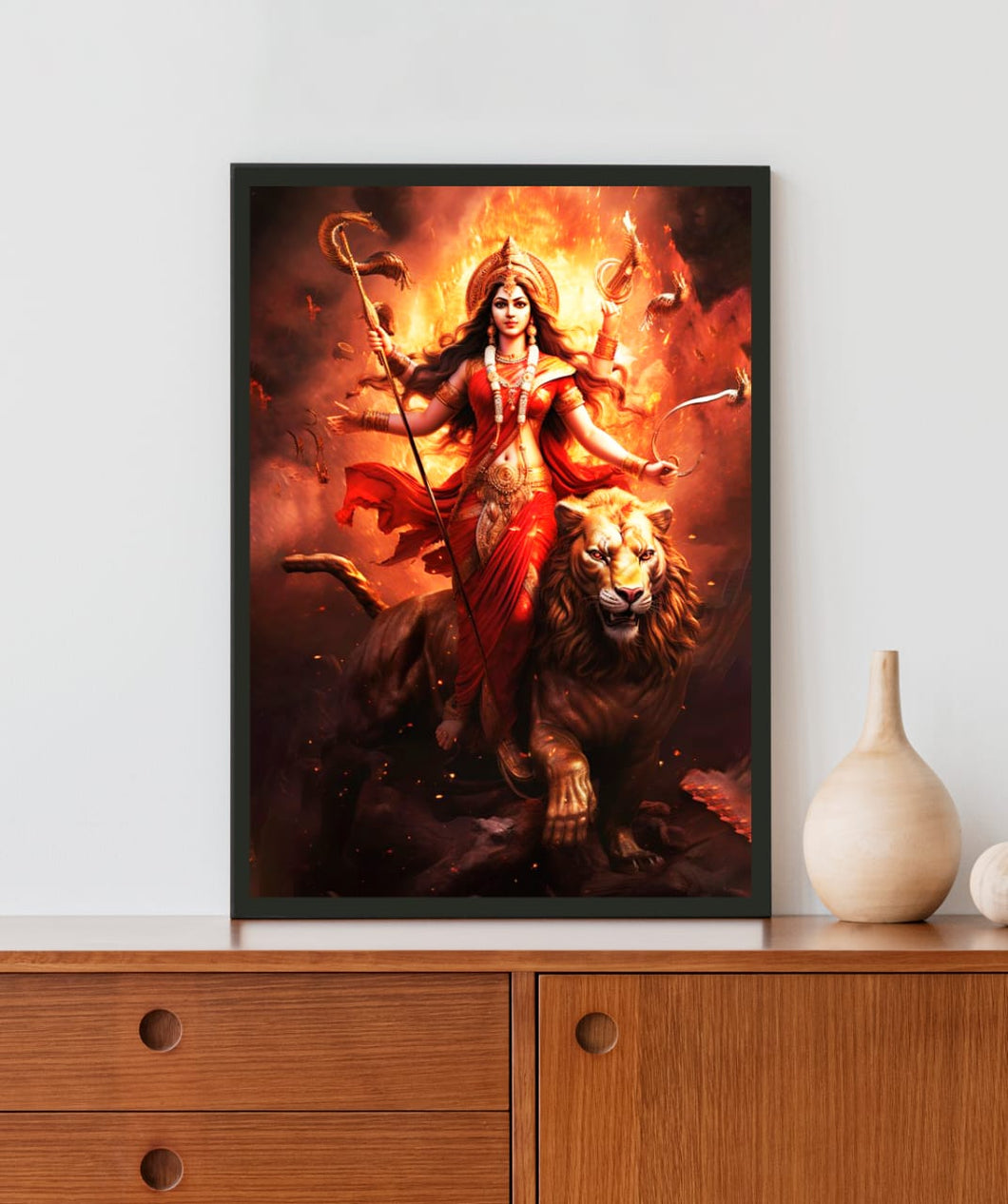 Durga Maa Acrylic LED Light Wall Art