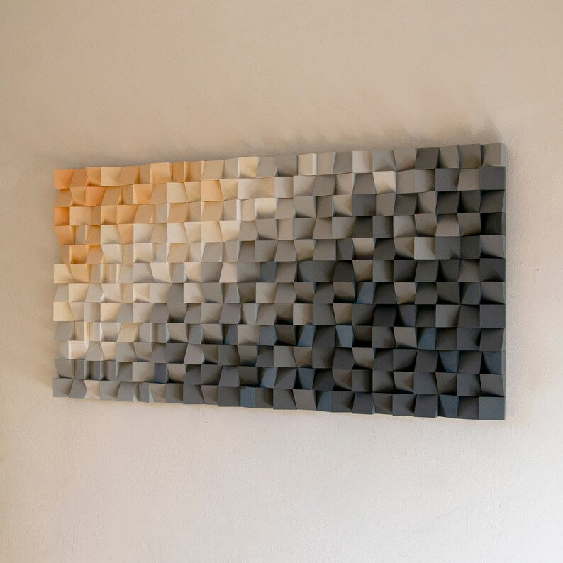 Deep Emotions Wood Mosaic Wall Decor