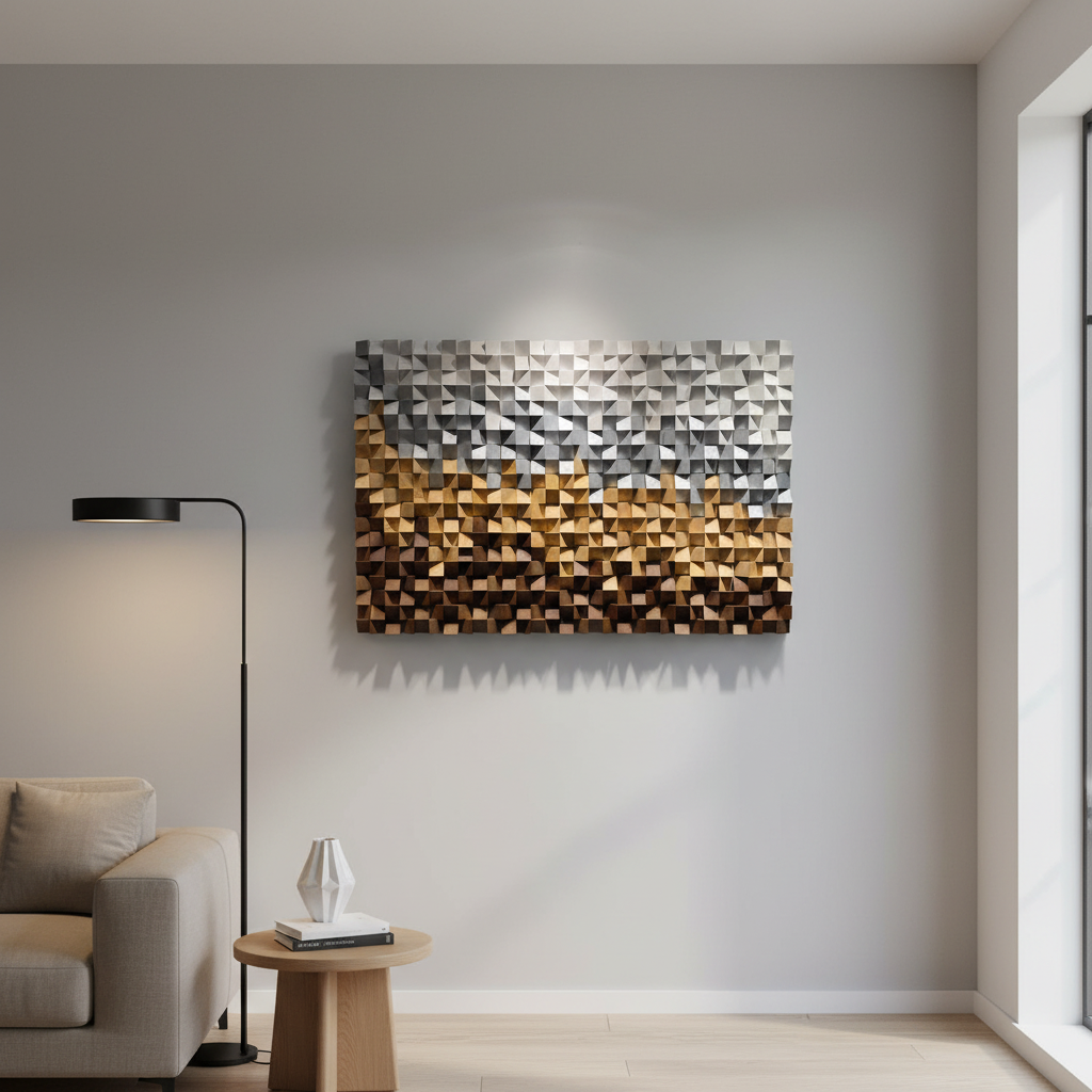 Mountain Heights Wood Mosaic Wall Decor