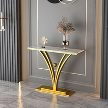 Load image into Gallery viewer, Modern Half Moon Console Table With Gold Base
